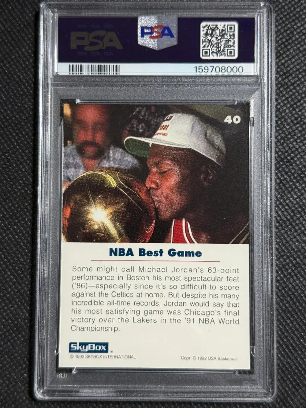 1992 Skybox USA Basketball #40 Michael Jordan PSA 9 MINT BULLS HOF